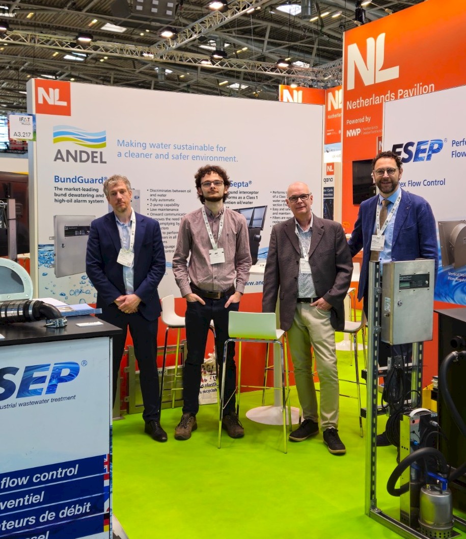 Left to right: Gerbren Haaskma, Joe Cullingford and Tony Ward from Andel with Emile Bruschinski from ESEP