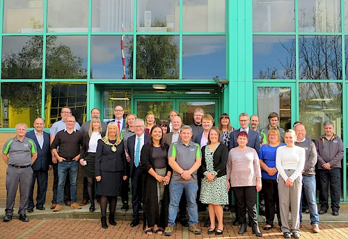 Mayor Caroline Makinson and Andel staff